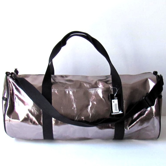 metallic duffle bag
